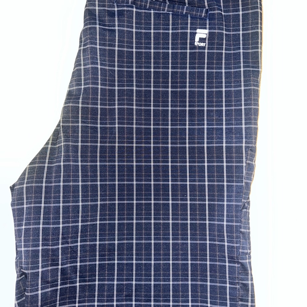 Fila Navy Plaid Golf Pants with White Windowpane